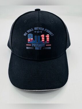 Patriot Day Hat Adj Cap NEW Blk Baseball Cap 9/11 Patriotic September New York